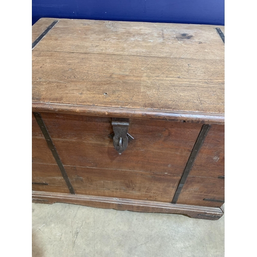 105 - EARLY WOODEN CHEST