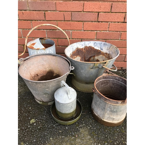 13 - QTY OF GALVANISED BUCKETS ETC