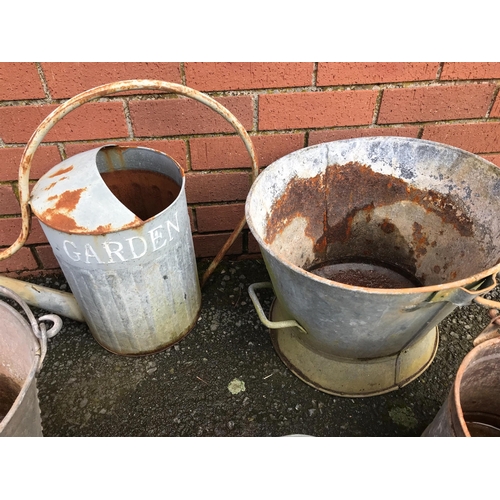 13 - QTY OF GALVANISED BUCKETS ETC