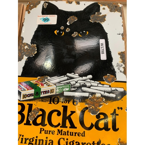 156 - BLACK CAT ENAMEL SIGN