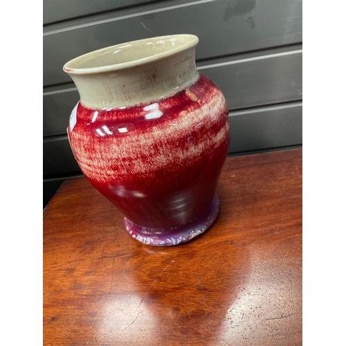 181 - RUSKIN OXBLOOD VASE