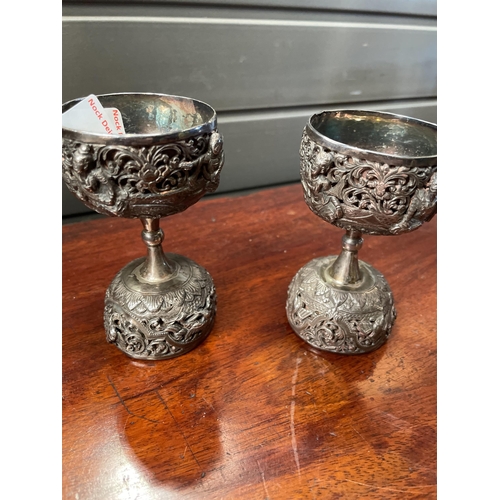 185 - CONTINENTAL SILVER GOBLETS