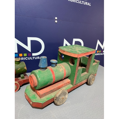 250 - 2 WOODEN TRAINS