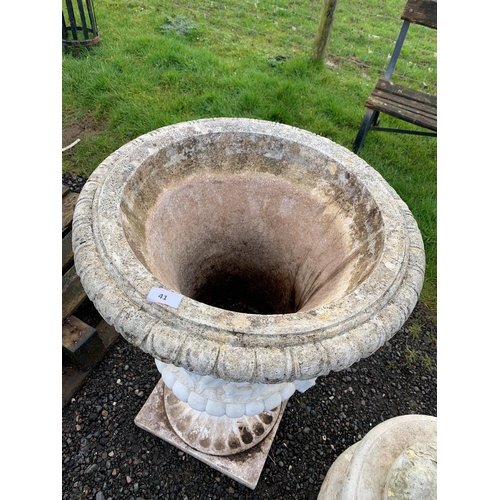 41 - COMPOSITE STONE URN