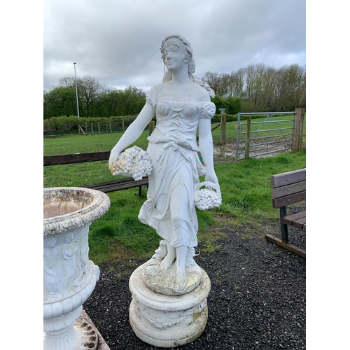 42 - LARGE COMPOSITE STONE LADY APPROX 6FT