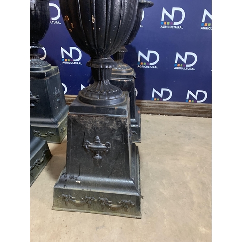 72 - 4 LARGE CAST IRON GARDEN URNS