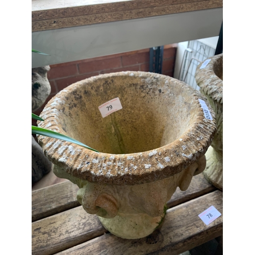 79 - PAIR OF COMPOSIRTE STONE PLANTERS