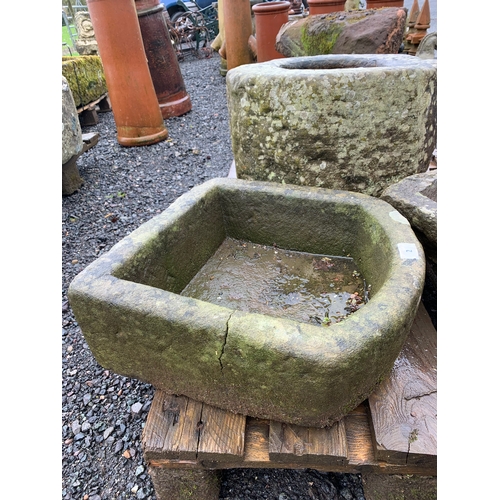 2 - CARVED STONE PLANTER