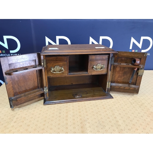 100 - OAK SMOKERS CABINET