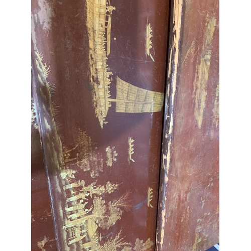 107 - ORIENTAL HAND PAINTED NEST OF TABLES