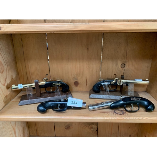 114 - DECORATIVE GUNS & DESK LIGHTERS