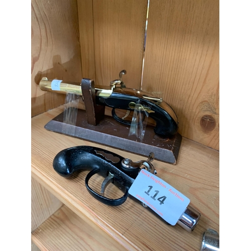 114 - DECORATIVE GUNS & DESK LIGHTERS