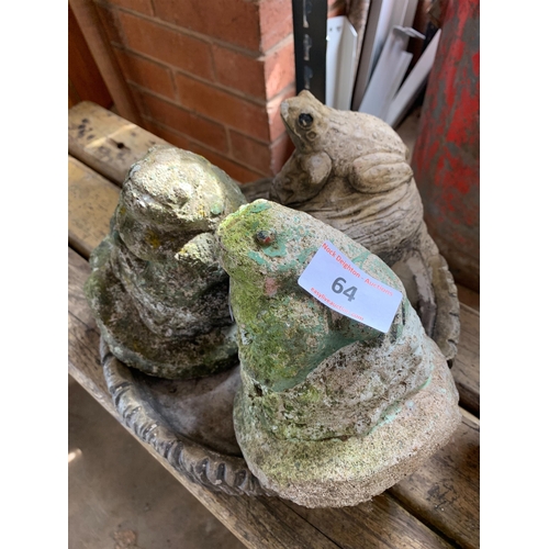 64 - COMPOSITE STONE GARDEN FIGURES