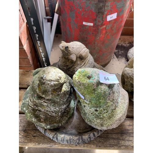 64 - COMPOSITE STONE GARDEN FIGURES