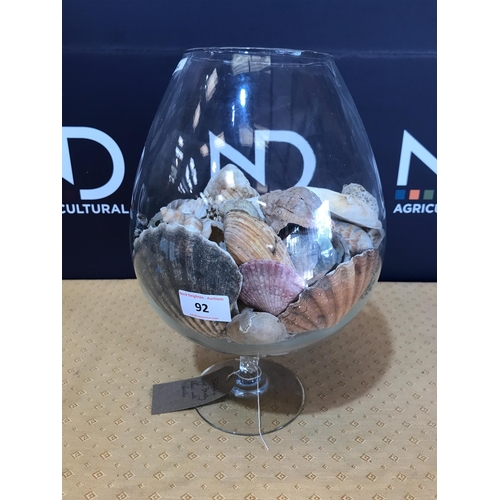 92 - LARGE BRANDY GLASS WITH SHELLS