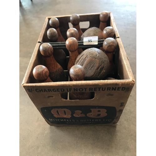 95 - VINTAGE WOODEN SKITTLES