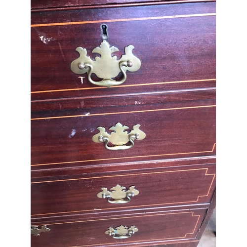 96 - MAHOGANY CHEST OF DRAWERS