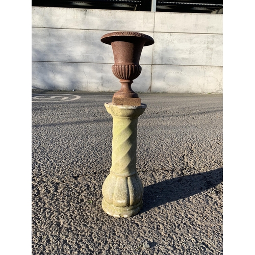 23 - CAST URN & PLINTH