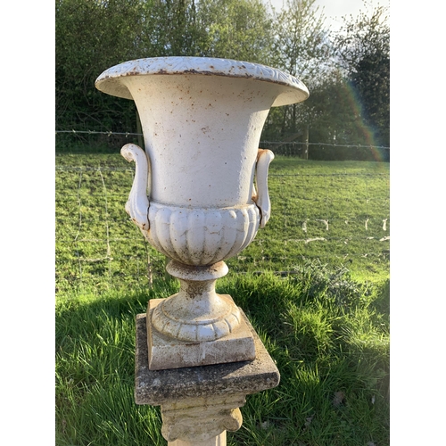 36 - PAIR OF CAST URNS