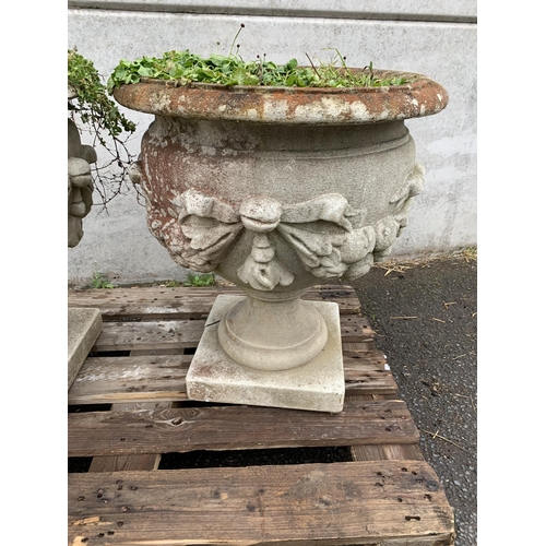 9 - PAIR OF HADLE STONE URNS