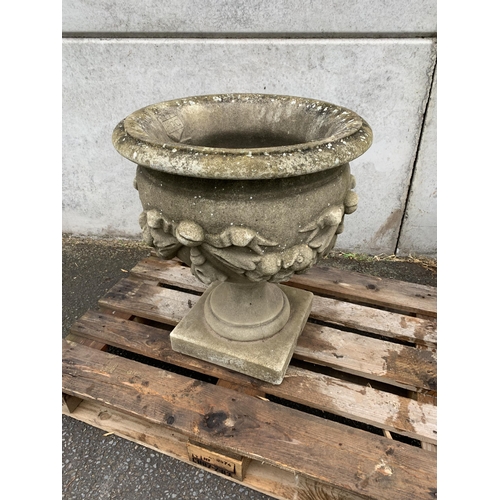 9 - PAIR OF HADLE STONE URNS