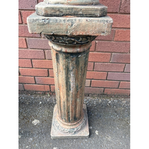 15 - TERRACOTTA URN ON PLINTH