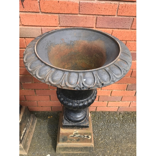 2 - VICTORIAN CAST IRON URNS