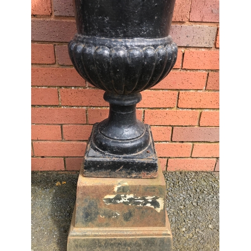 2 - VICTORIAN CAST IRON URNS