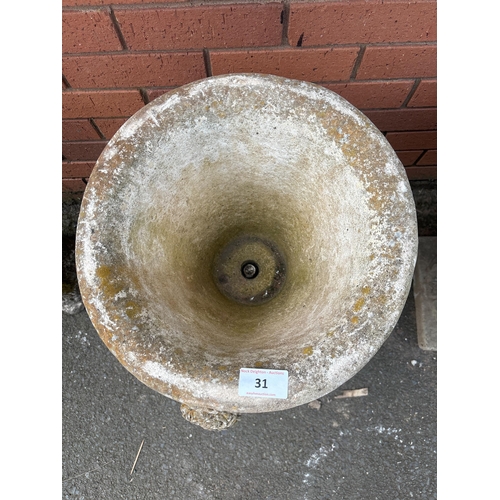 31 - COMPOSITE STONE FLORAL URN