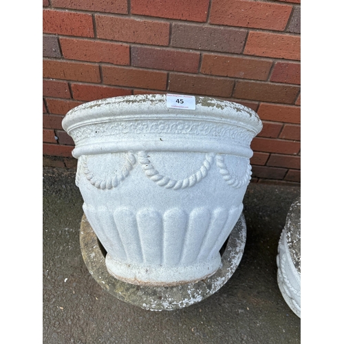 45 - SET OF 4 COMPOSITE STONE PLANTERS