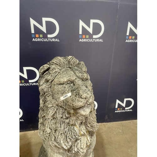 53 - PAIR OF COMPOSITE STONE LIONS