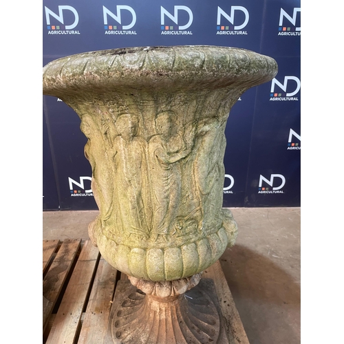 55 - PAIR OF LARGE COMPOSITE STONE URNS