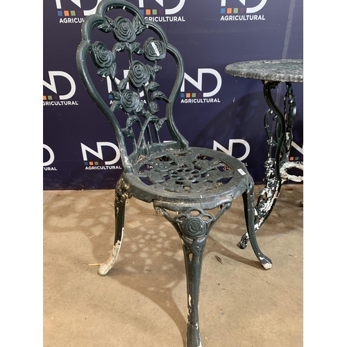 15 - CAST IRON TABLE & CHAIRS