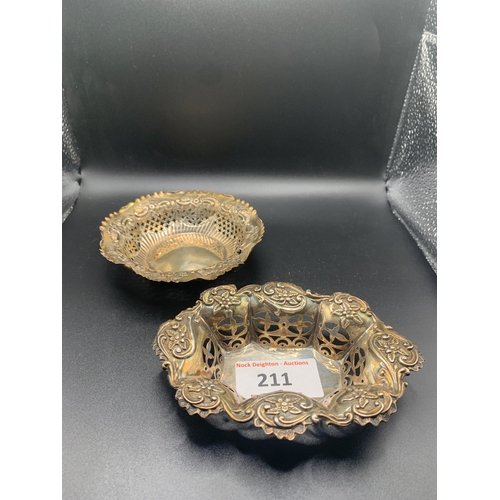 211 - SILVER PIN DISHES 80G