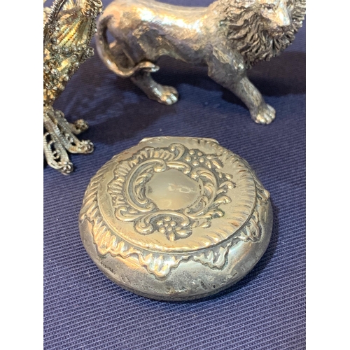 225 - SILVER TRINKET BOX ETC