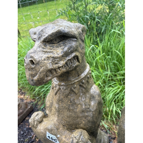 47 - PAIR OF COMPOSITE STONE GARGOYLE