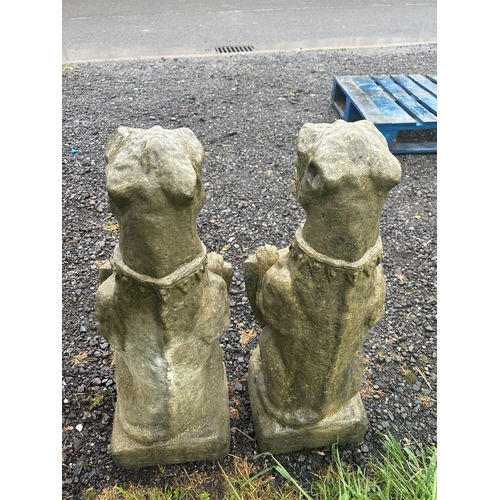 47 - PAIR OF COMPOSITE STONE GARGOYLE