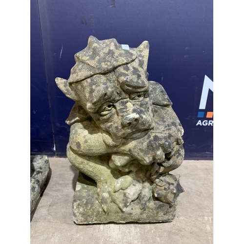 11 - PAIR OF COMPOSITE STONE GOBLIN FIGURES