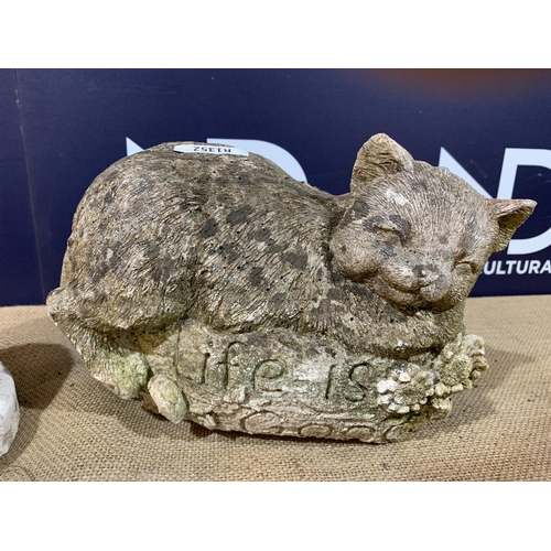21 - TWO GARDEN CAT FIGURES