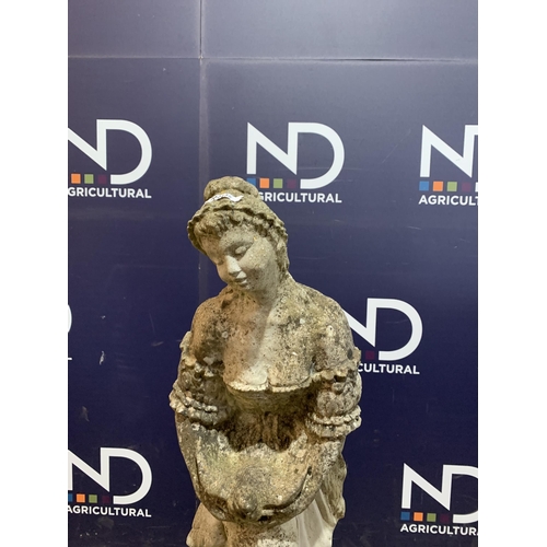 34 - COMPOSITE STONE GARDEN LADY FIGURE