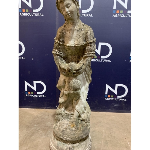 34 - COMPOSITE STONE GARDEN LADY FIGURE