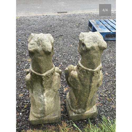 45 - PAIR OF COMPOSITE STONE GARGOYLES