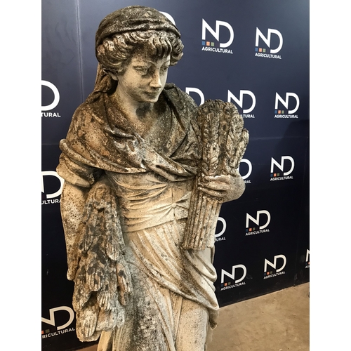 25 - COMPOSITE STONE LARGE GARDEN FIGURE APPR