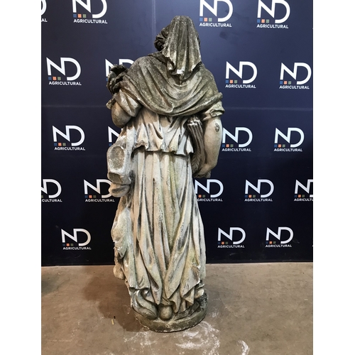 25 - COMPOSITE STONE LARGE GARDEN FIGURE APPR