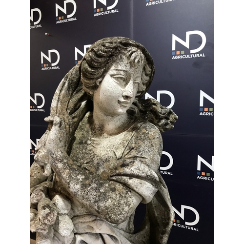 26 - LARGE COMPOSITE STONE GARDEN LADY FIGURE