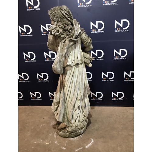 26 - LARGE COMPOSITE STONE GARDEN LADY FIGURE