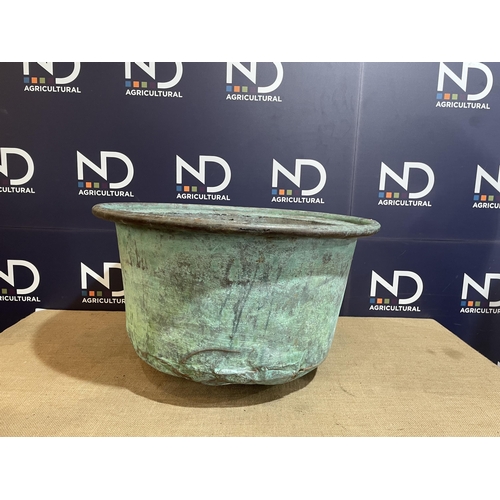 29 - LARGE WEATHERED COPPER COULDRON