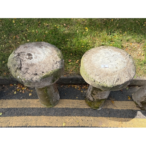 79 - PAIR OF COMPOSITE STONE  STADDLE STONES