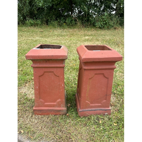 10 - PAIR OF TERRACOTTA CHIMNEY POTS