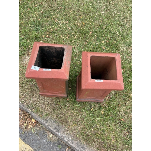 10 - PAIR OF TERRACOTTA CHIMNEY POTS